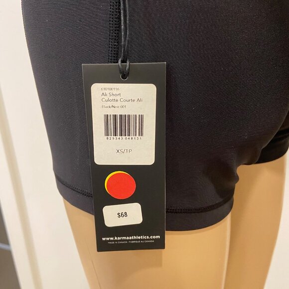 Karma Athletics Womens Ali Black High-Waist Fitness Shorts XS - Picture 4 of 15